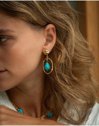 Ottoman Hands - Sloane Turquoise Drop Stud Earrings
