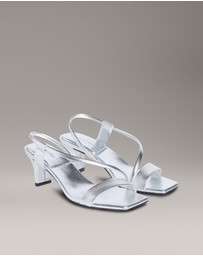 Calvin Klein - Metallic Leather Heeled Sandals