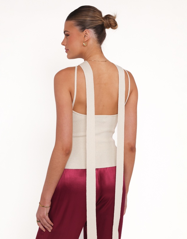 Petal & Pup - Rhea Halterneck Top - Cream Gold