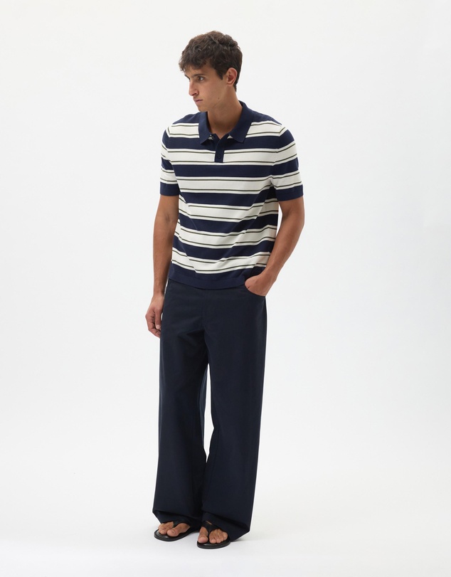 AERE - Cotton Stripe Knit Polo