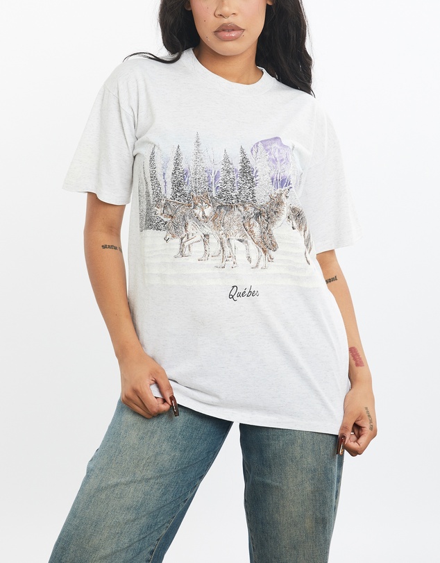 Vintage by The Real Deal - Pre Loved - Vintage Wolf 'Quebec' Wildlife Tee