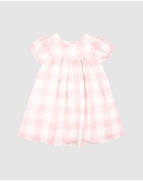 Bebe by Minihaha - Lara Cutwork Check Dress - Kids