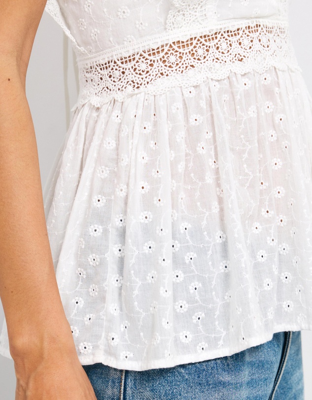 AERE - Iris Cotton Broderie Top