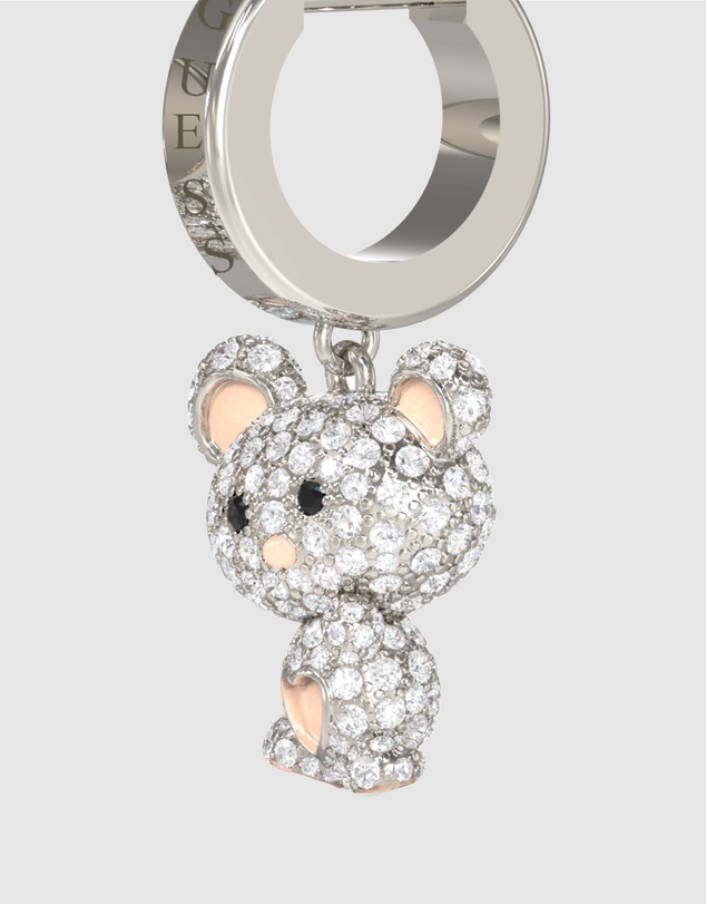 GUESS - Silver-Tone Vintage Guess Teddy Bear Earrings