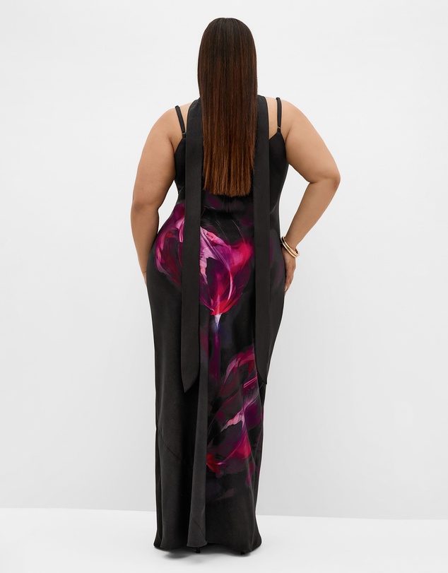 City Chic - Plus size Sadie Vivid Print Slip Dress - black
