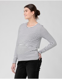 Ripe Maternity - Stripe Layered Nursing Top