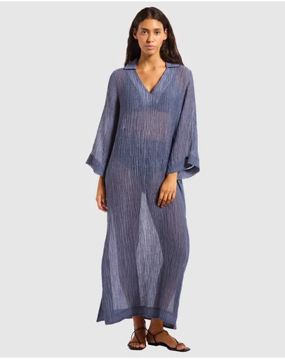 JETS - Wave Gauze Sheer Full Length Cover Up