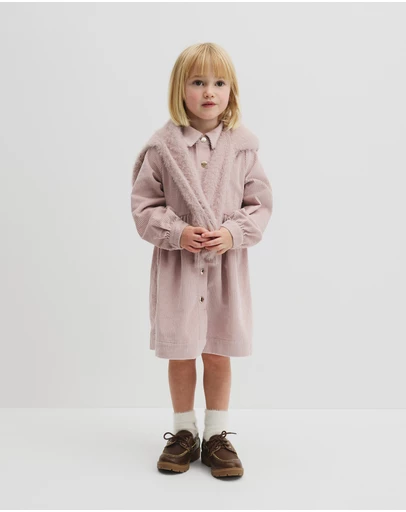Country Road - Organically Grown Cotton Cord Button Through Dress