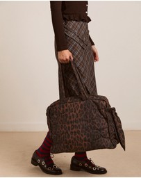Damson Madder - Dark Leopard Quilted Tote Bag