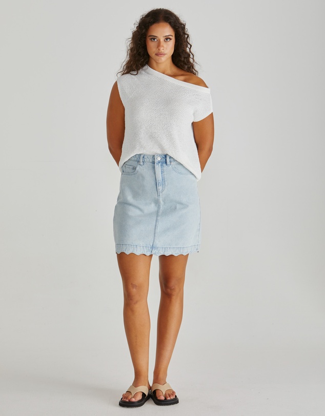 Sass - Vale Scalloped Denim Skirt