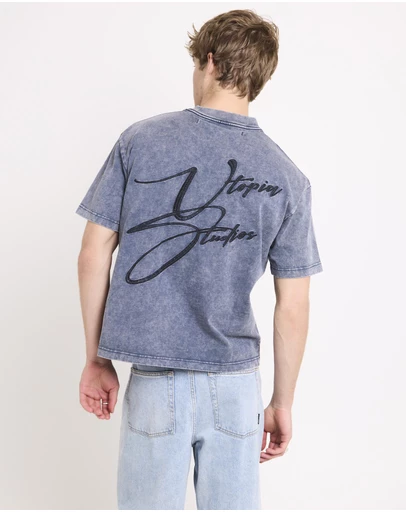 Black Noise White Rain - Signature Crop T-Shirt