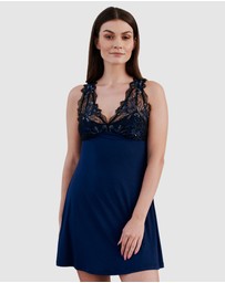 Oh!Zuza - Short Viscose & Lace Nightie with Bust Support