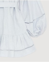 Revibe - Repaired Shona Joy Tommy Balloon Sleeve Mini Dress - AU 6