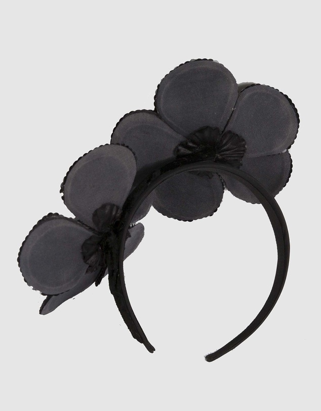 Max Alexander - Shiny Black Flower Fascinator