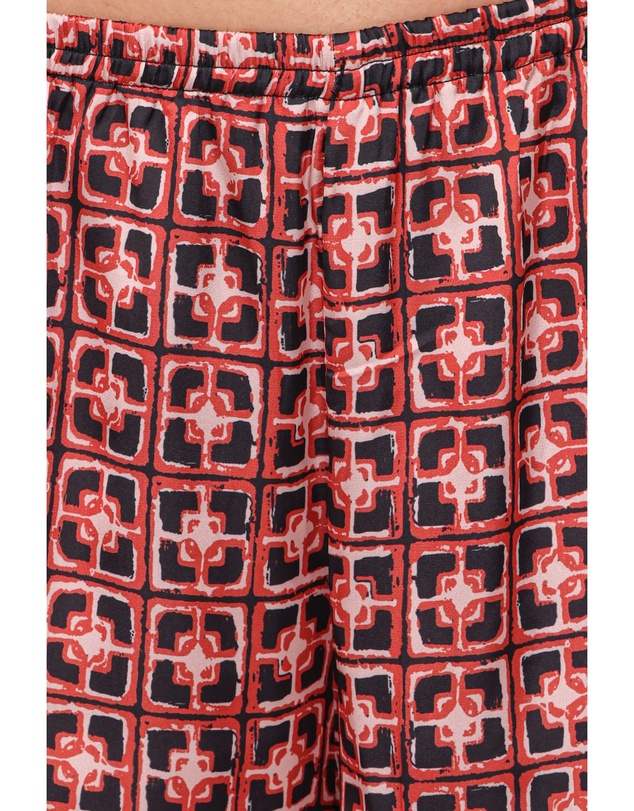 Petal & Pup - Lexi Elastic Waist Pant - Red Geometric