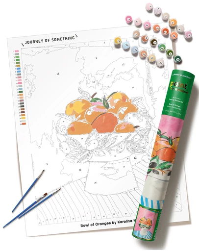 Journey Of Something - Paint by Numbers - Bowl of Oranges