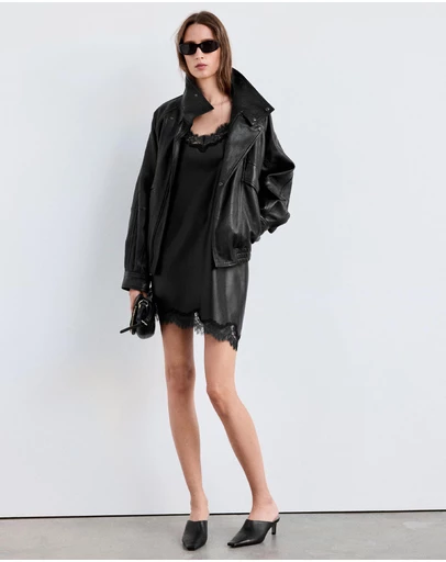 M.N.G - Faux-Leather Slip Dress