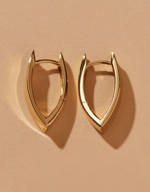 Najo - Swan Yellow Gold Huggie Earrings