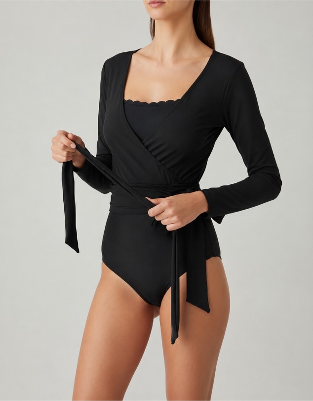 Modest Mermaid - Multi-Way Long Sleeve Swim Wrap Top