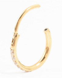 Lovisa - Gold Plated Surgical Steel Pave Band Clicker Ring