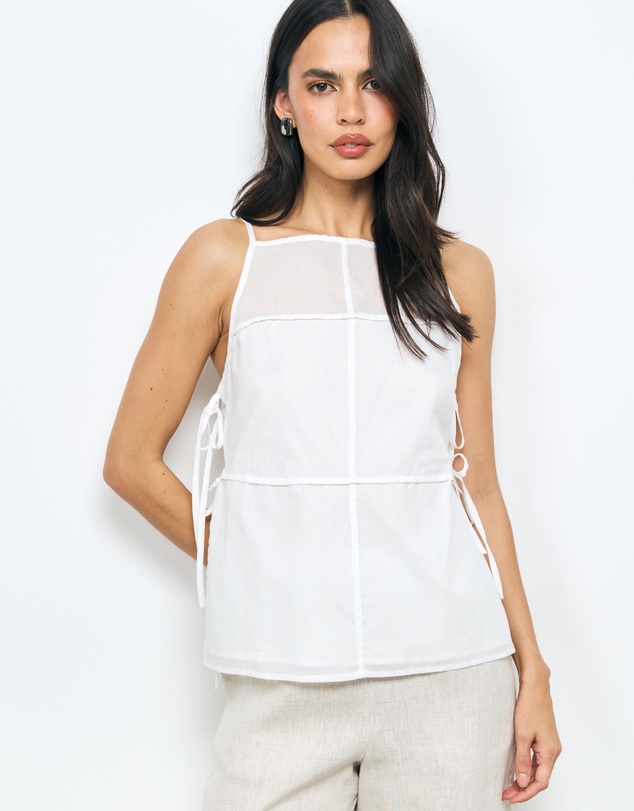 AERE - Grace Panel Tie Side Top