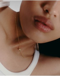 Kirstin Ash - Baguette Birthstone Necklace July Ruby