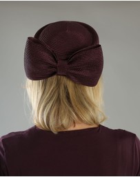 Morgan & Taylor - Tara Racewear Pillbox Hat in Dark Cherry Red