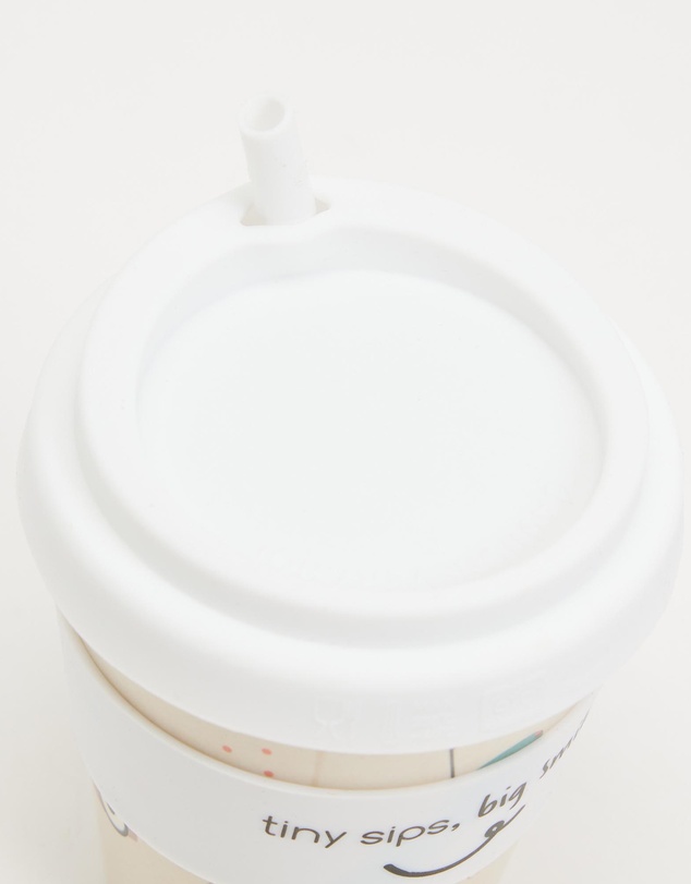 itti bitti - 240ml Reusable Baby Cino Cup With 1 Straw - Zoom Zoom Race Car