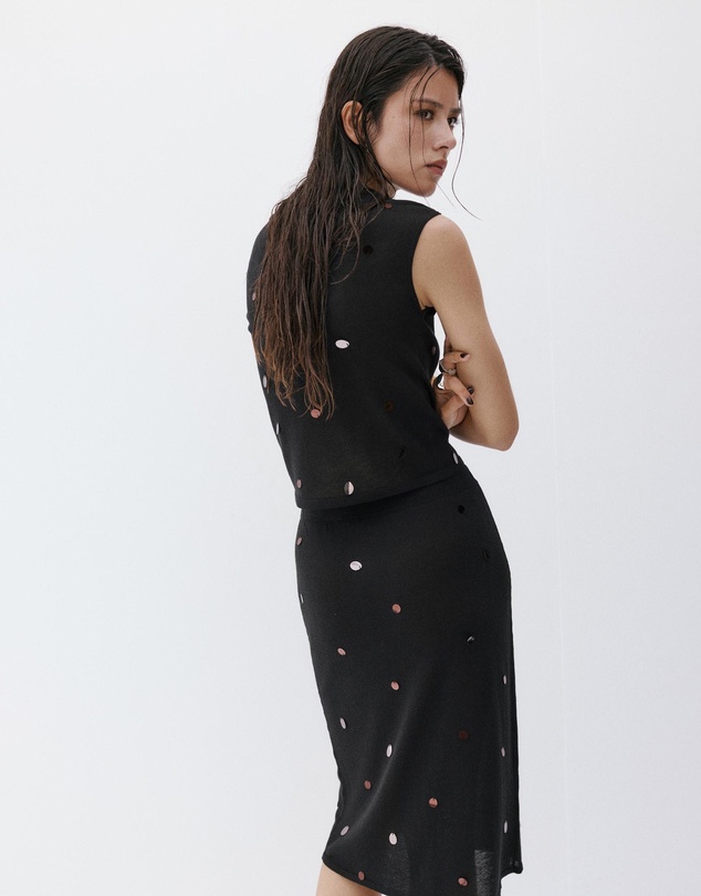 M.N.G - Short-Sleeve Sequin Top