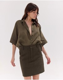 Cloth & Co. - The Short Element Skirt | Dark Olive