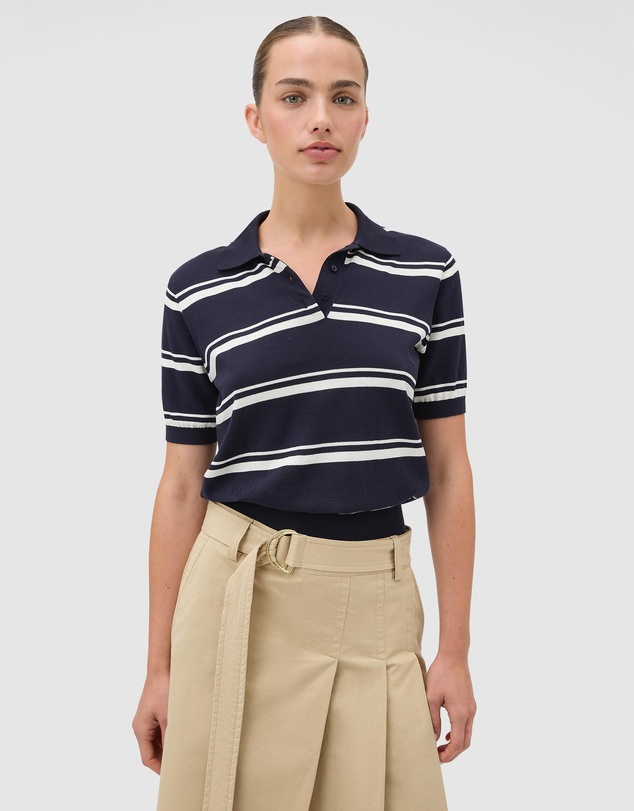 Oroton - SS Stripe Knit Polo