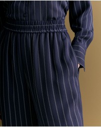 Trenery - Rope Stripe Pull On Pant in Navy