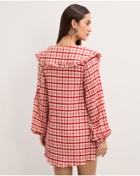 The Fated - Adela Check Collared Mini Dress