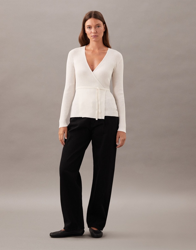 Calvin Klein Jeans - Linen Blend Wrap Jumper