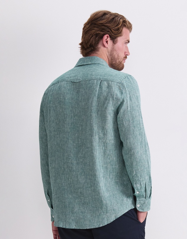 Sportscraft - Long Sleeve Linen Yarn Dyed Shirt