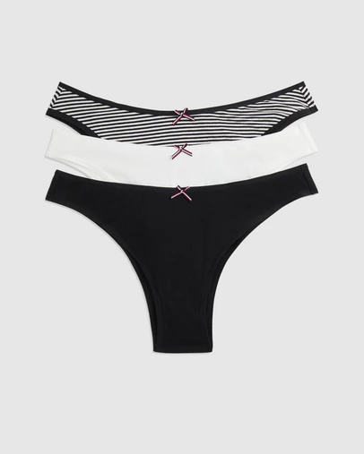 Tommy Hilfiger - 3 Pack Global Stripe Bow Brazilian Briefs