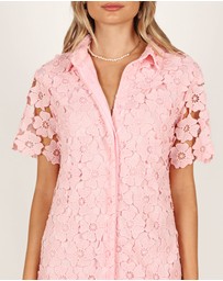 Petal & Pup - Tallie Button Up Mini Dress - Pink
