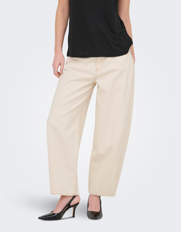 ONLY - Frankie High Waist Cropped Barrel Fit Jeans