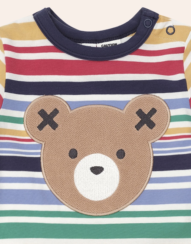 Huxbaby - Rainbow Stripe Huxbear Romper - Babies