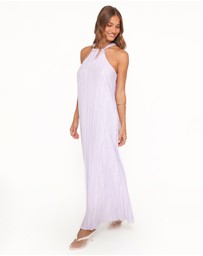 Petal & Pup - Melody Plisse Halter Maxi Dress - Lavender