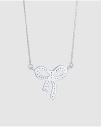 Elli Jewelry - Necklace Ribbon Zirconia 925 Sterling Silver