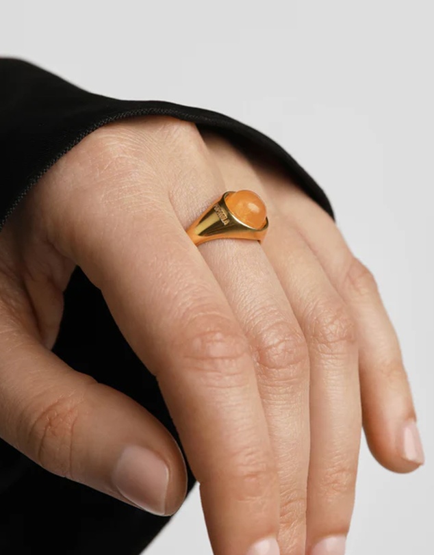 PDPAOLA - Yellow Aventurine Moon Ring