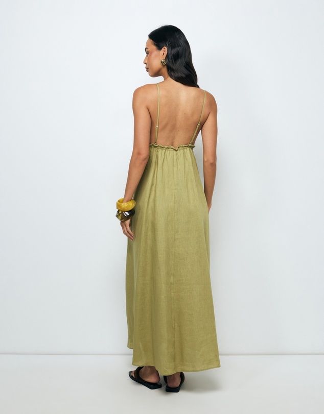Revibe - Repaired AERE Jaylah Linen Slip Dress