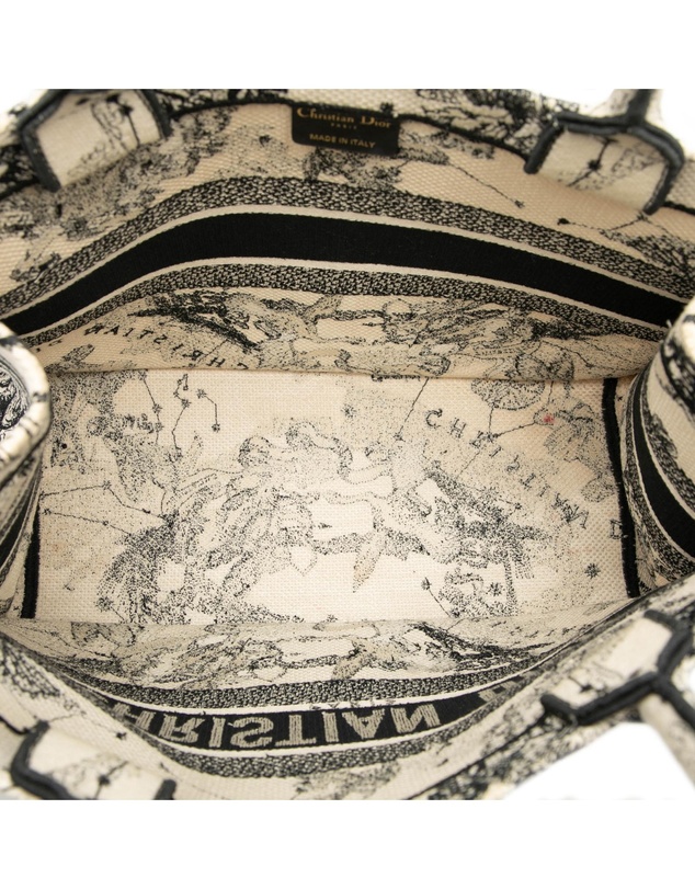Pre-Loved by Azura Reborn - Pre-Loved Medium Canvas Embroidered Zodiac Toile De Jouy Book Tote