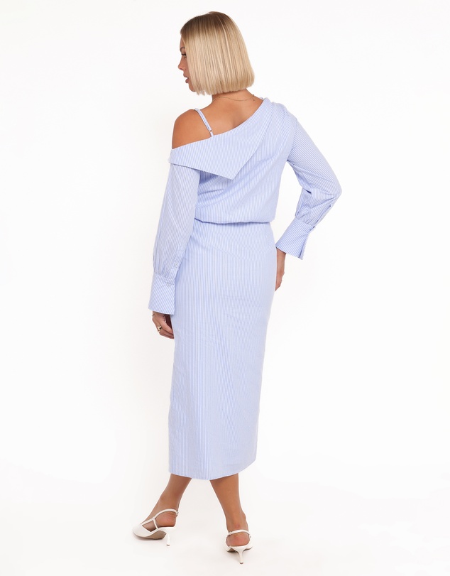 Petal & Pup - Broderick Midi Dress - Blue Stripe