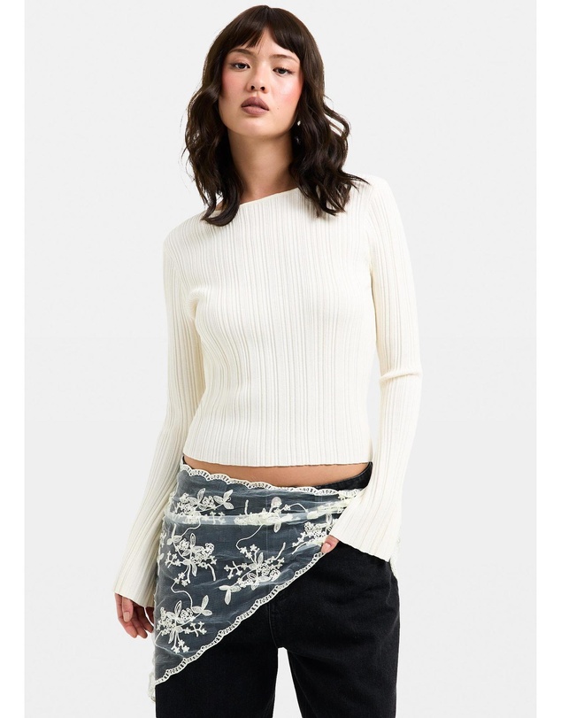 Subtitled - Holland Boat Neck Long Sleeve Knit Top