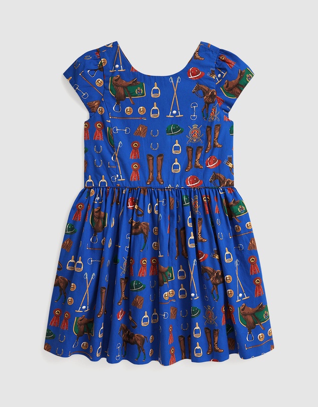 Polo Ralph Lauren - Equestrian-Print Cotton Poplin Dress - Kids