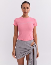 Pinky & Kamal - Powdered Silver Logo Baby Tee
