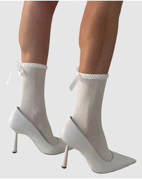High Heel Jungle - Lara Satin Trim Cotton Socks - 2 Pairs