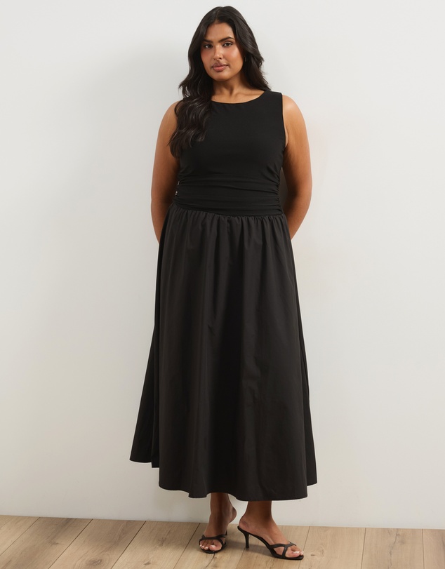 Atmos&Here Curvy - Adia Contrast Tank Bodice Midi Dress